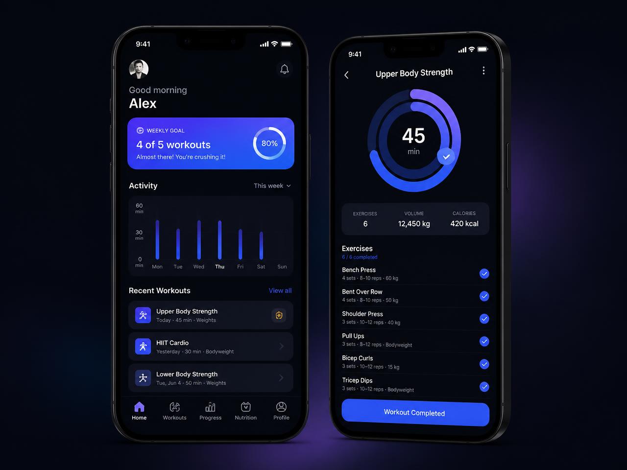 Träningsapp — App · koncept